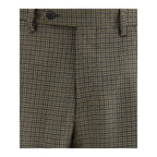 Germano Brown Fleece Wool Casual Pants