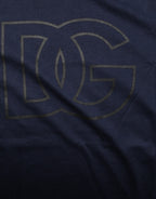 Dolce & Gabbana Dark Blue Cotton DG Logo Print Men’s Top T-shirt