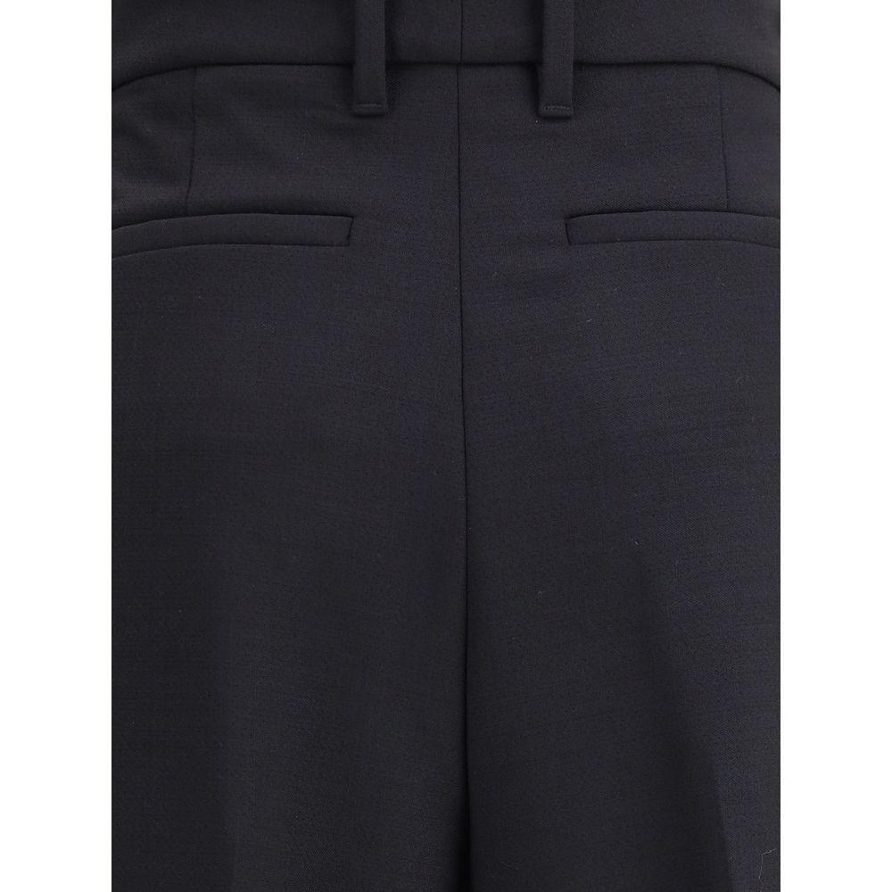 True Royal Black Wool Casual Pants