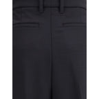 True Royal Black Wool Casual Pants