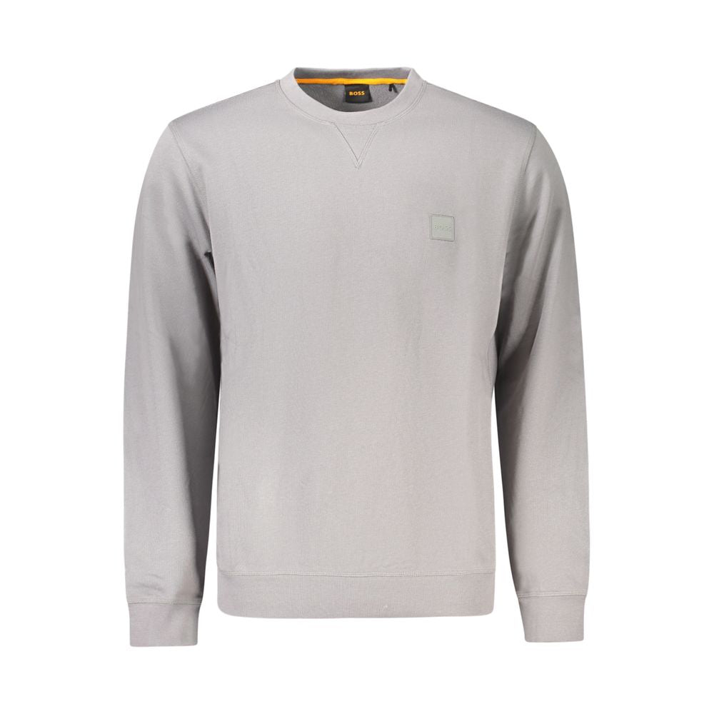 Hugo Boss Gray Cotton Men Sweater