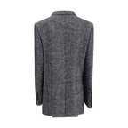 Dolce & Gabbana Gray Fleece Wool Blazer
