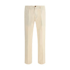 Germano Cream Cotton Casual Pants