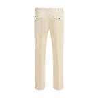 Germano Cream Cotton Casual Pants