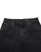 Dolce & Gabbana Black Cotton Logo Men Mid Waist Denim Jeans