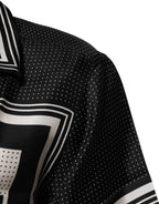 Dolce & Gabbana Black White StripeDot Print Casual Polo Shirt