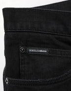 Dolce & Gabbana Black Cotton Regular Denim Men Trouser Jeans