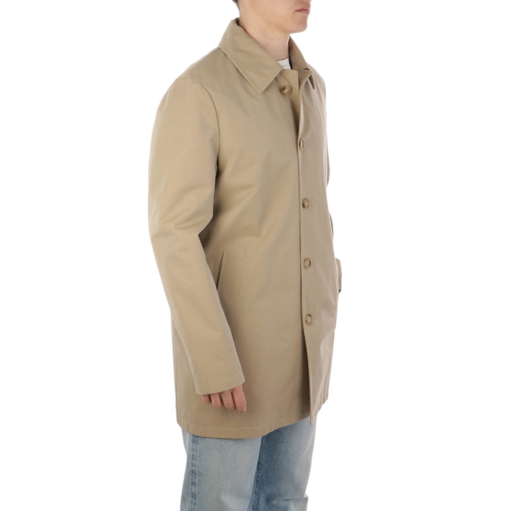 Aquascutum Beige Cotton Men Trench Coat