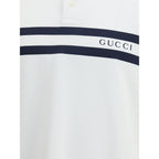 Gucci White Cotton Polo Shirt