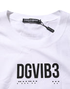 Dolce & Gabbana White Cotton Sleeveless Printed Tank T-shirt