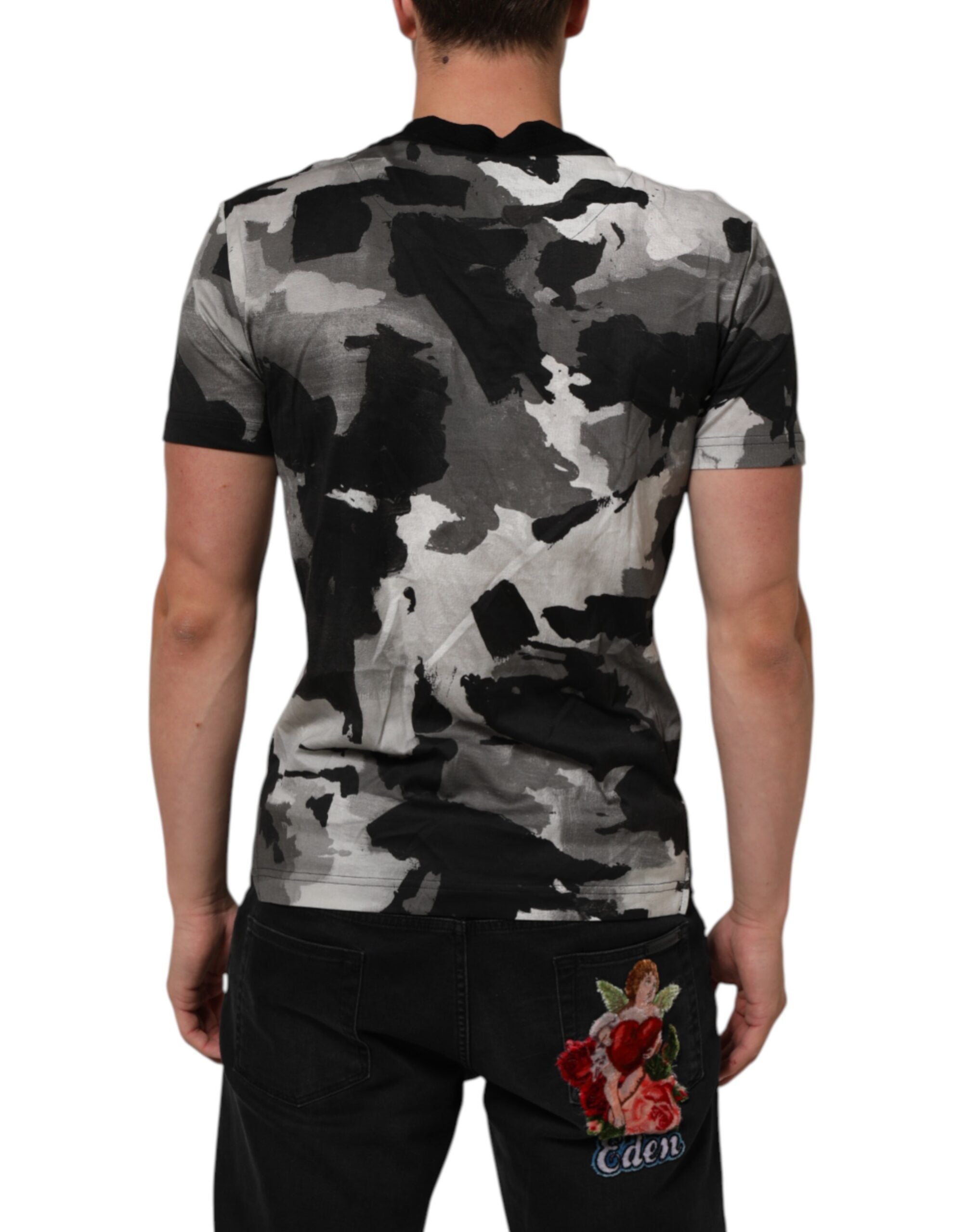 Dolce & Gabbana Multicolor Camouflage Men Short Sleeves T-shirt