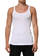 Dolce & Gabbana White Sleeveless Round Neck Tank Top T-shirt