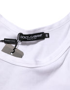 Dolce & Gabbana White Sleeveless Round Neck Tank Top T-shirt