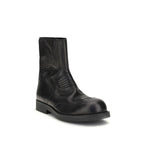 MM6 Black Leather Ankle Boots