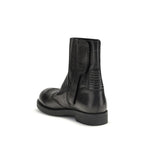 MM6 Black Leather Ankle Boots