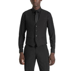 Antony Morato Black Polyester Waistcoat