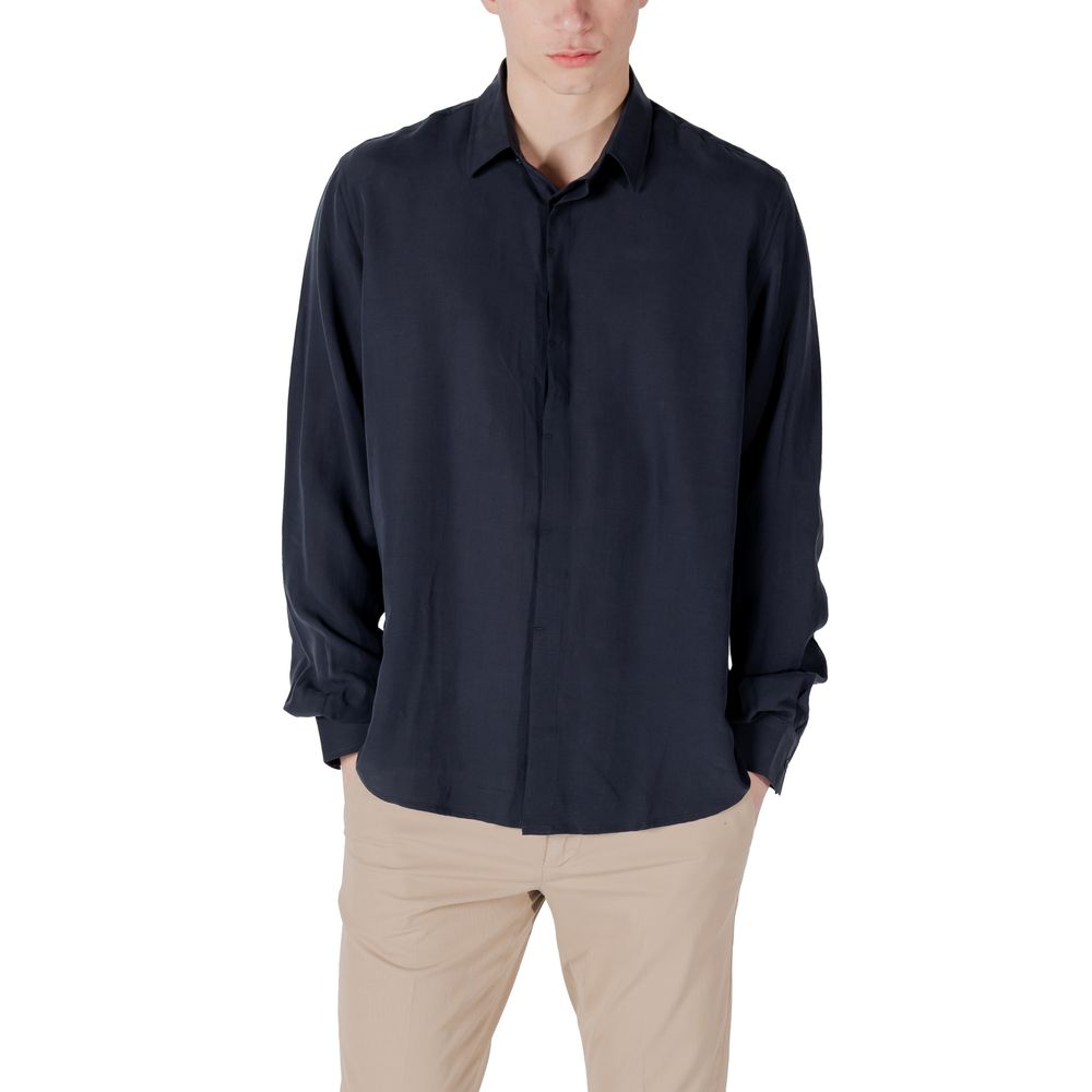 Antony Morato Blue Lyocell Shirt