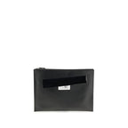 MM6 Black Calf Leather Bos Taurus Clutch Bag
