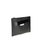 MM6 Black Calf Leather Bos Taurus Clutch Bag