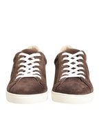 Dolce & Gabbana Brown Suede Leather Low Top Men Sneakers Shoes
