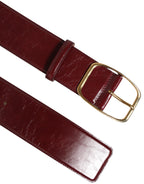 Dolce & Gabbana Burgundy Leather Gold Metal Buckle Women Belt