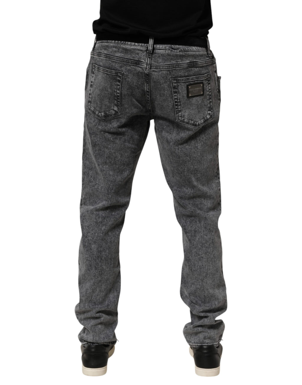 Dolce & Gabbana Gray Cotton Slim Fit Denim Trouser Jeans