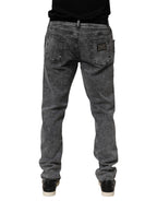 Dolce & Gabbana Gray Cotton Slim Fit Denim Trouser Jeans