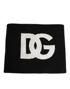 Authentic Designer Dolce & Gabbana Black D&G Logo Cashmere Knitted Men One Size Scarf