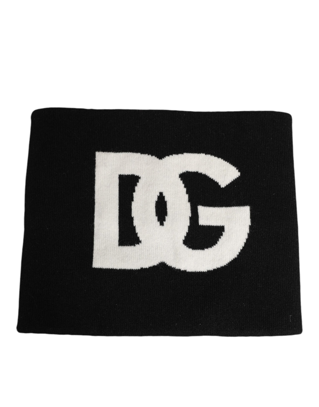Authentic Designer Dolce & Gabbana Black D&G Logo Cashmere Knitted Men One Size Scarf