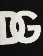 Authentic Designer Dolce & Gabbana Black D&G Logo Cashmere Knitted Men One Size Scarf