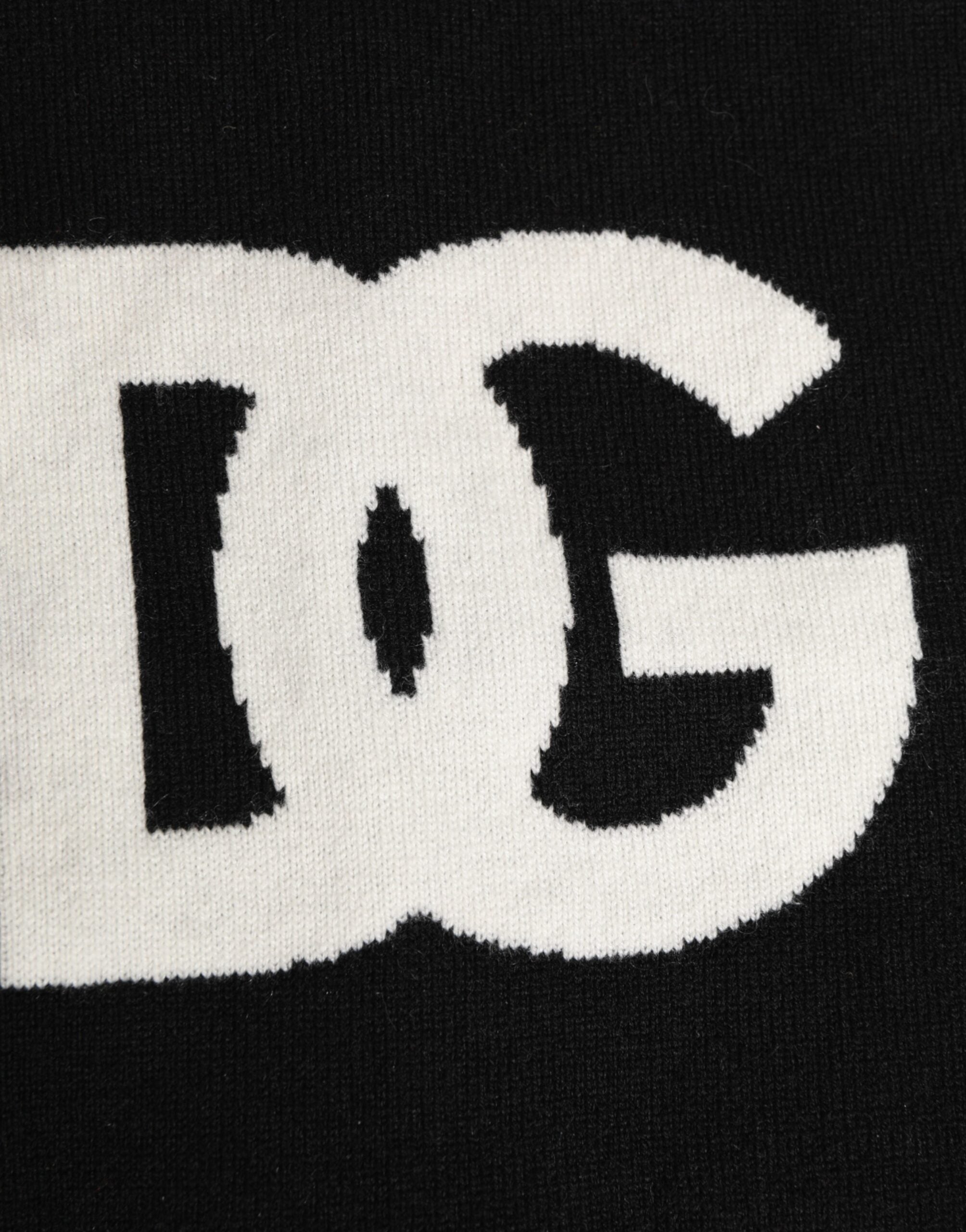 Authentic Designer Dolce & Gabbana Black D&G Logo Cashmere Knitted Men One Size Scarf