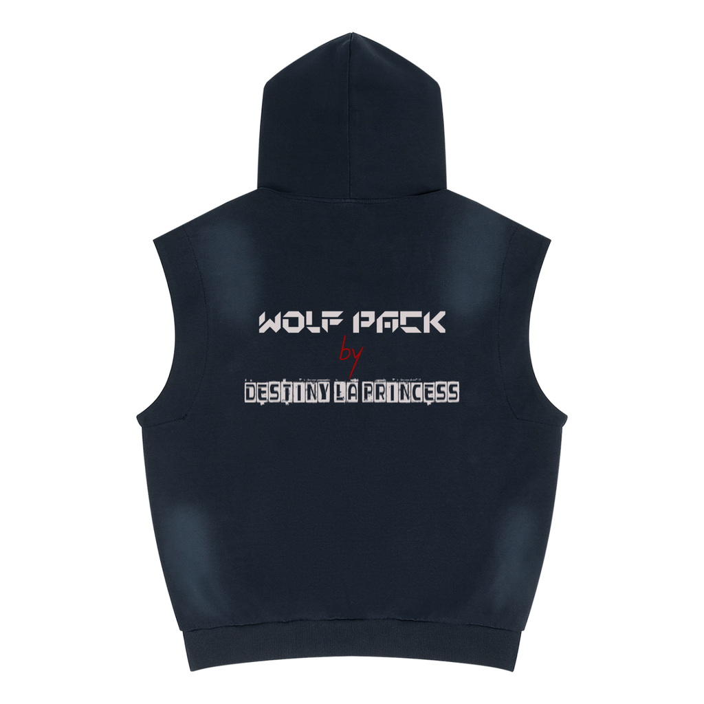 Unisex Vintage Wash Sun Fade Sleeveless Hoodie