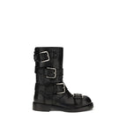 Dolce & Gabbana Black Calf Leather Bos Taurus Lace-Up Boots