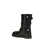 Dolce & Gabbana Black Calf Leather Bos Taurus Lace-Up Boots