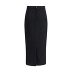 Dolce & Gabbana Black Fleece Wool Long Skirt