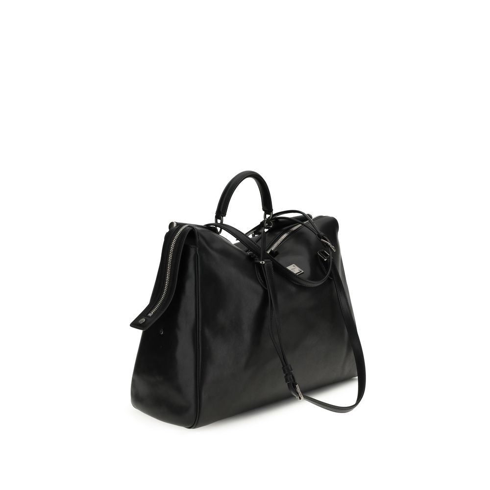 Dolce & Gabbana Black Calf Leather Bos Taurus Handbag