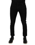 Authentic Designer Authentic Designer Dolce & Gabbana Black Cotton Stretch Skinny Men Denim Jeans