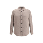 ZEGNA Brown Cashmere Dress Shirt