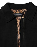 Dolce & Gabbana Black Cotton Full Zip Cropped Coat Jacket