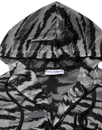 Dolce & Gabbana Gray Camouflage Hooded Sweatshirt Jacket