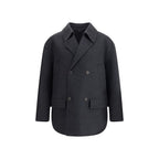 Fendi Gray Fleece Wool Coat