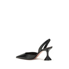 Amina Muaddi Black Calf Leather Bos Taurus Platform Pumps
