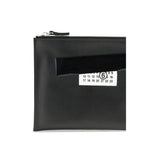 MM6 Black Calf Leather Bos Taurus Clutch Bag