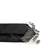Authentic Designer Authentic Designer Dolce & Gabbana Black Safety Pins Silk Adjustable Necktie Accessory Tie - KRA3438