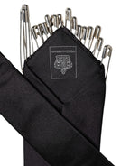 Authentic Designer Authentic Designer Dolce & Gabbana Black Safety Pins Silk Adjustable Necktie Accessory Tie - KRA3438
