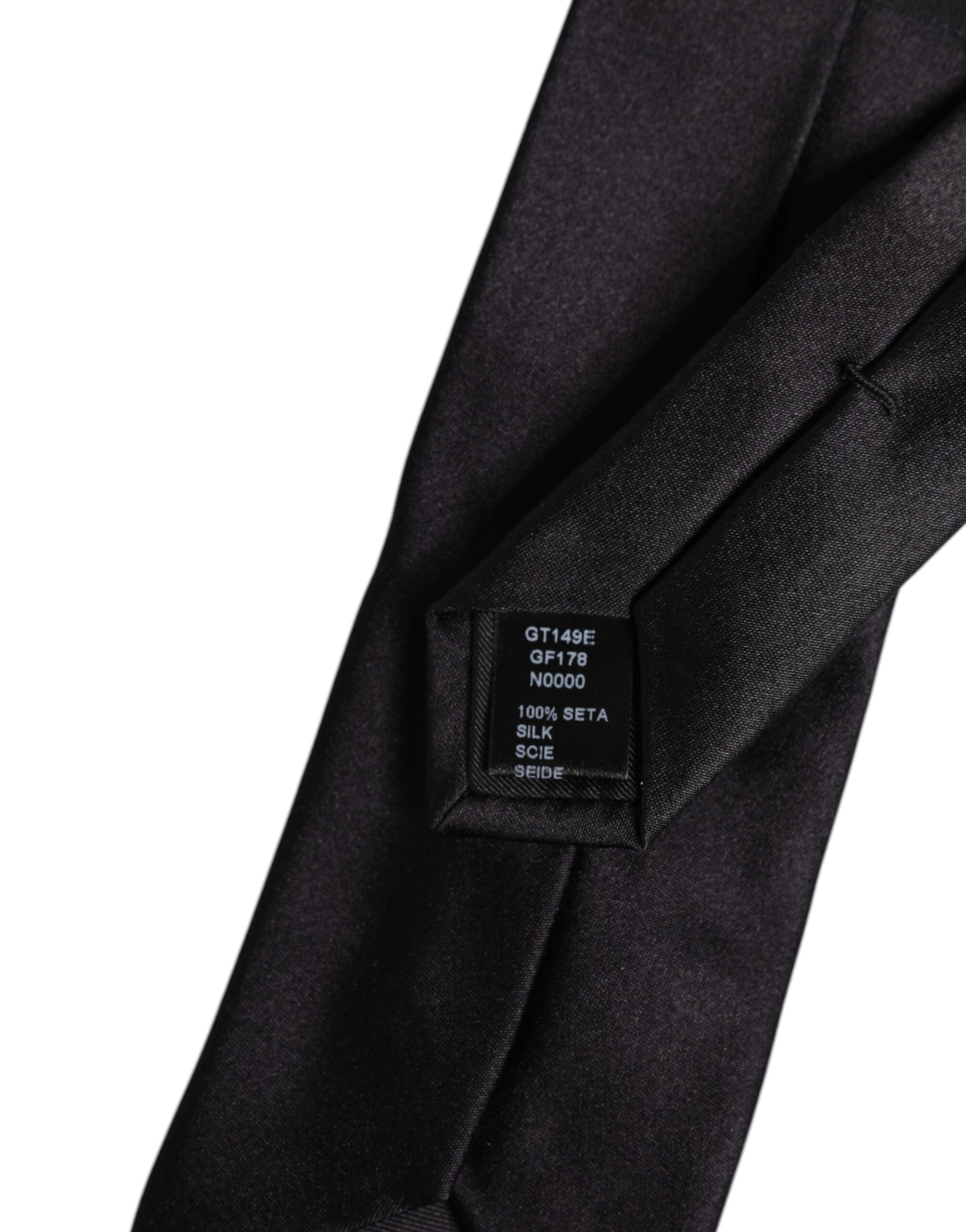 Authentic Designer Authentic Designer Dolce & Gabbana Black Safety Pins Silk Adjustable Necktie Accessory Tie - KRA3438