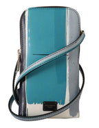 Dolce & Gabbana Blue Leather Crossbody Phone Bag with Neck Strap