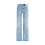 Saint Laurent Light Blue Cotton Straight-Leg Jeans