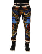 Dolce & Gabbana Multicolor Julias Ceasar Print Tapered Pants