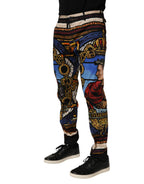 Dolce & Gabbana Multicolor Julias Ceasar Print Tapered Pants